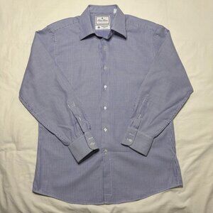 Brooks Brothers Thomas Mason Luxury Button Shirt - Blue/White Stripe - 16 34
